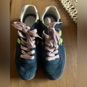 Coolway Navy Sneakers with pink laces and lime green stripes